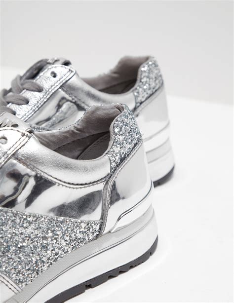 silver michael kors shoes|michael kors silver shoes women.